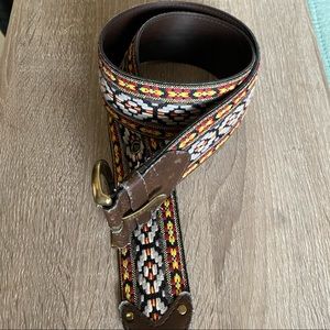 Vegan Faux Leather Guitar Strap Belt Boho Western